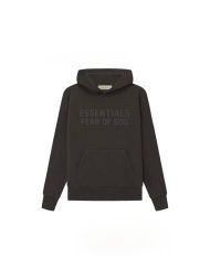 Essentials Wide Collection Off Black Hoodie in front side