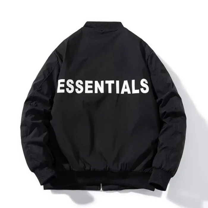 New Black Essentials Relaxed Hoodie in front side