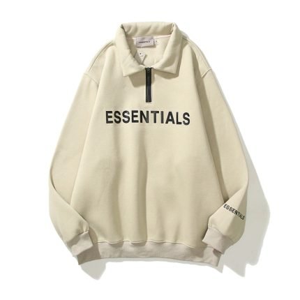 Essentials Half Zipper Carl’s Coffee Hoodie in front side
