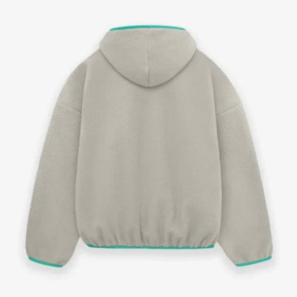 Essentials Polar Fleece Pullover Hoodie Gray back side