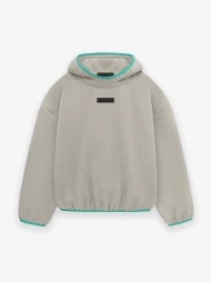 Essentials Polar Fleece Pullover Hoodie Gray front side