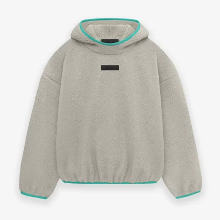 Essentials Polar Fleece Pullover Hoodie Gray front side
