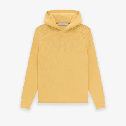 Kids Essentials Knit Hoodie Lite Orange in front side