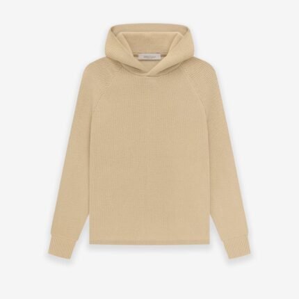 Kids Essentials Knit Hoodie Beige in front side