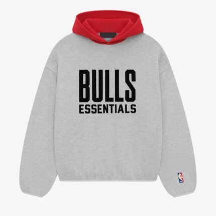 Essentials Bulls Hoodie - Grey in front side