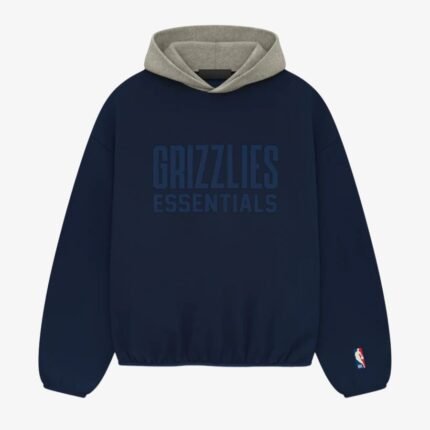 Essentials Grizzlies Pullover Hoodie - Navy in front side