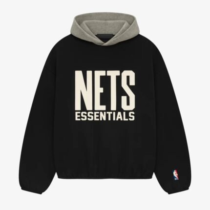 Essentials Nets Hoodie - Black in front side