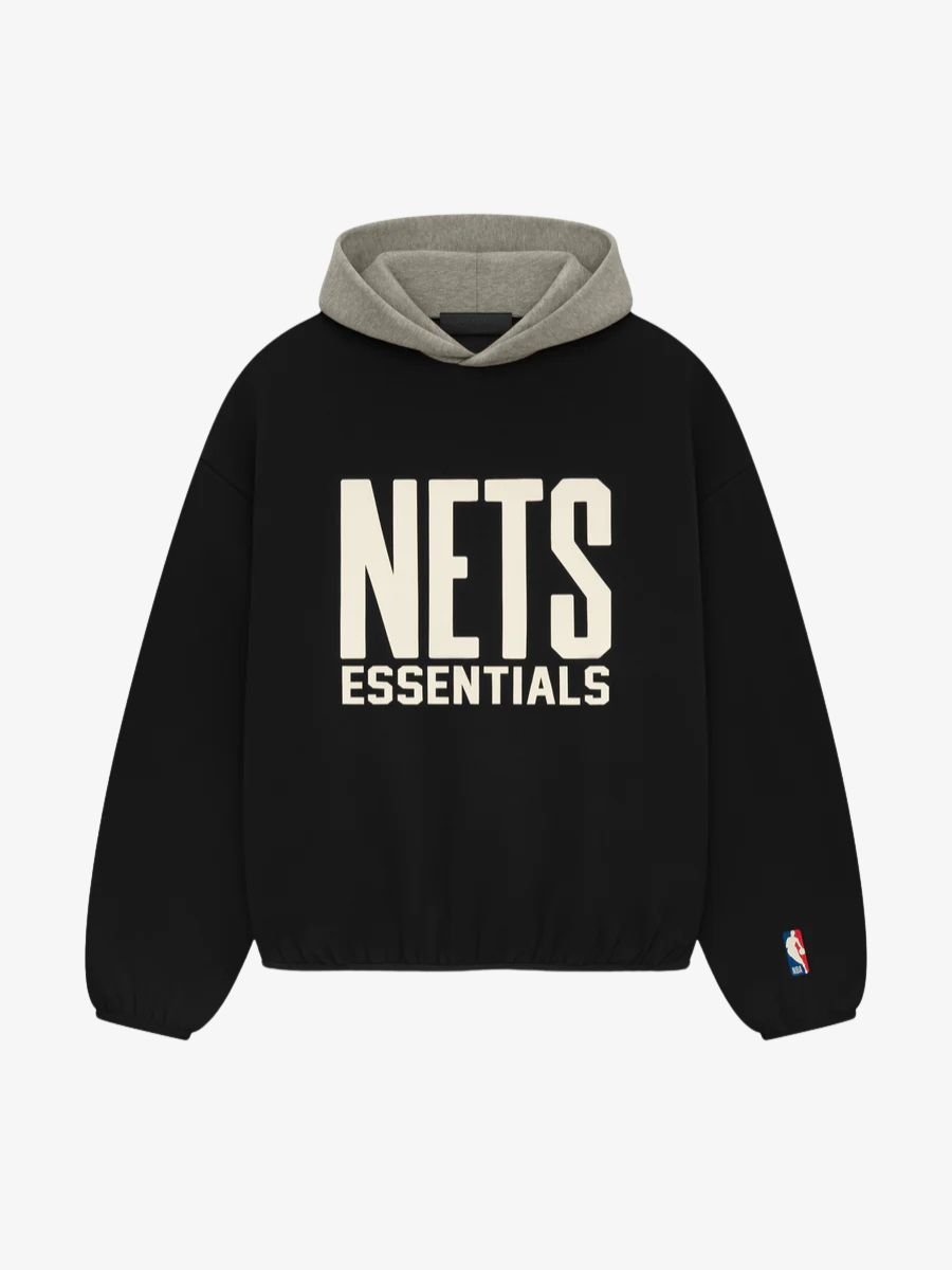 Essentials Nets Hoodie - Black Essentials Nets Hoodie - Black in front side