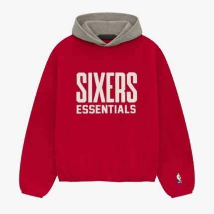 Essentials Sixers Pullover Hoodie - Red in front isde