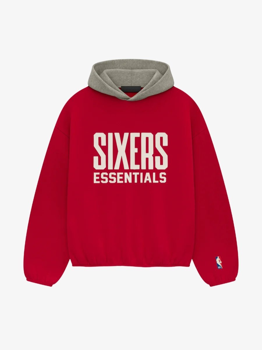 Essentials Sixers Pullover Hoodie - Red Essentials Sixers Pullover Hoodie - Red in front isde