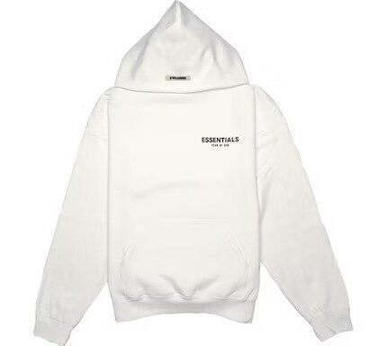 Fear of God Essentials Photo Pullover White Hoodie in front side