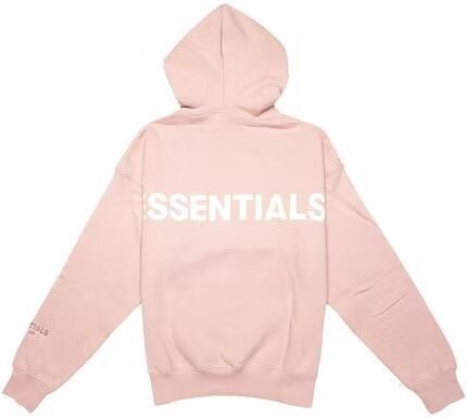 Fear of God Essentials Pink 3M Logo Pullover Hoodie - Blush in front side