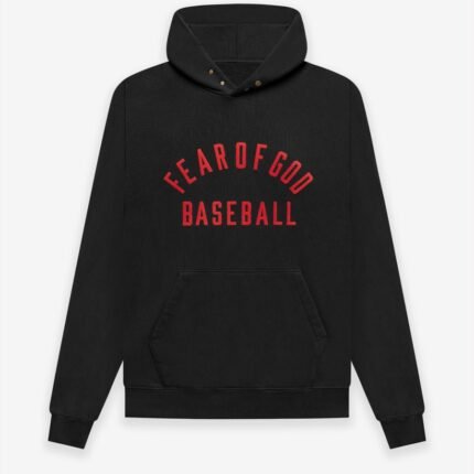 Fear of God Baseball Hoodie - Black in front side