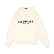 Fear of God Essentials White Hoodie in back side