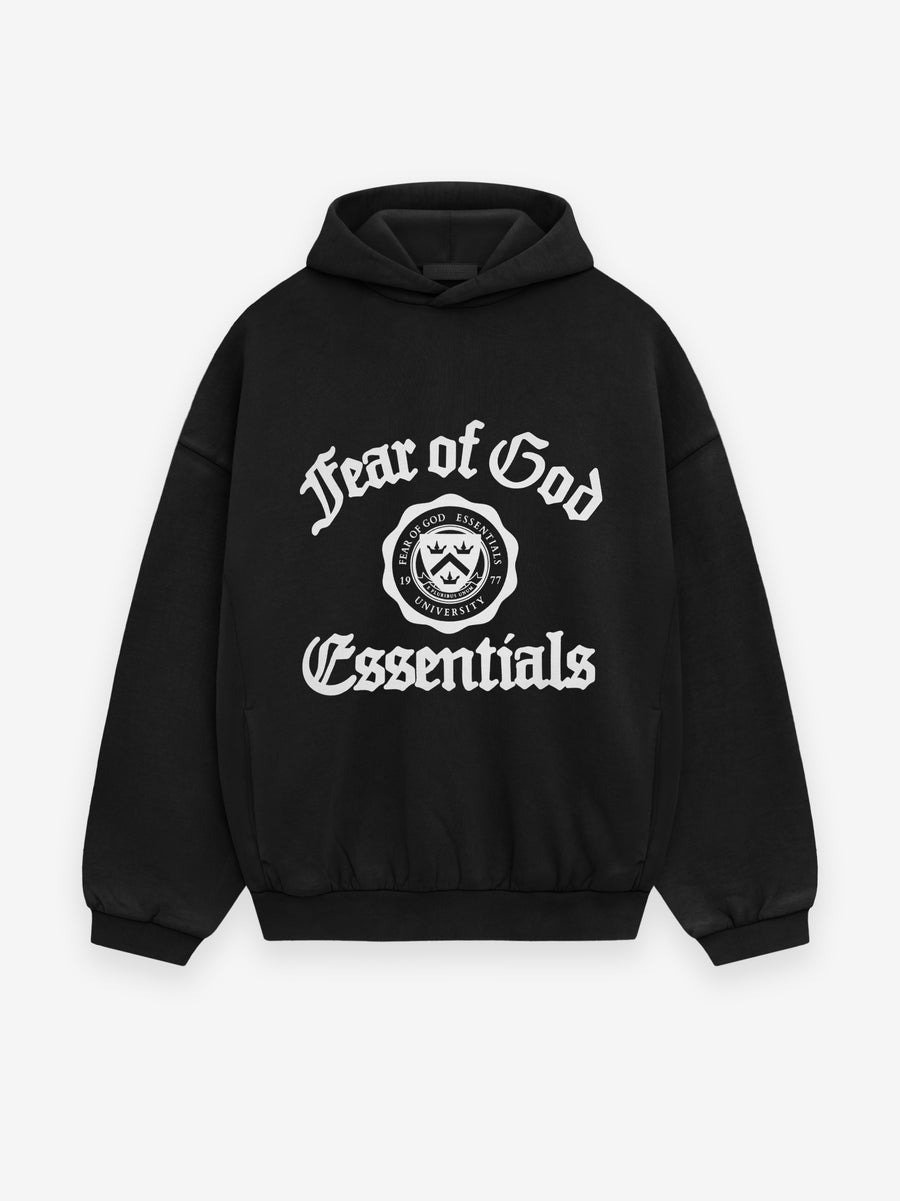 Essentials Fear of God Shrunken Hoodie Black Essentials Fear of God Shrunken Hoodie Black