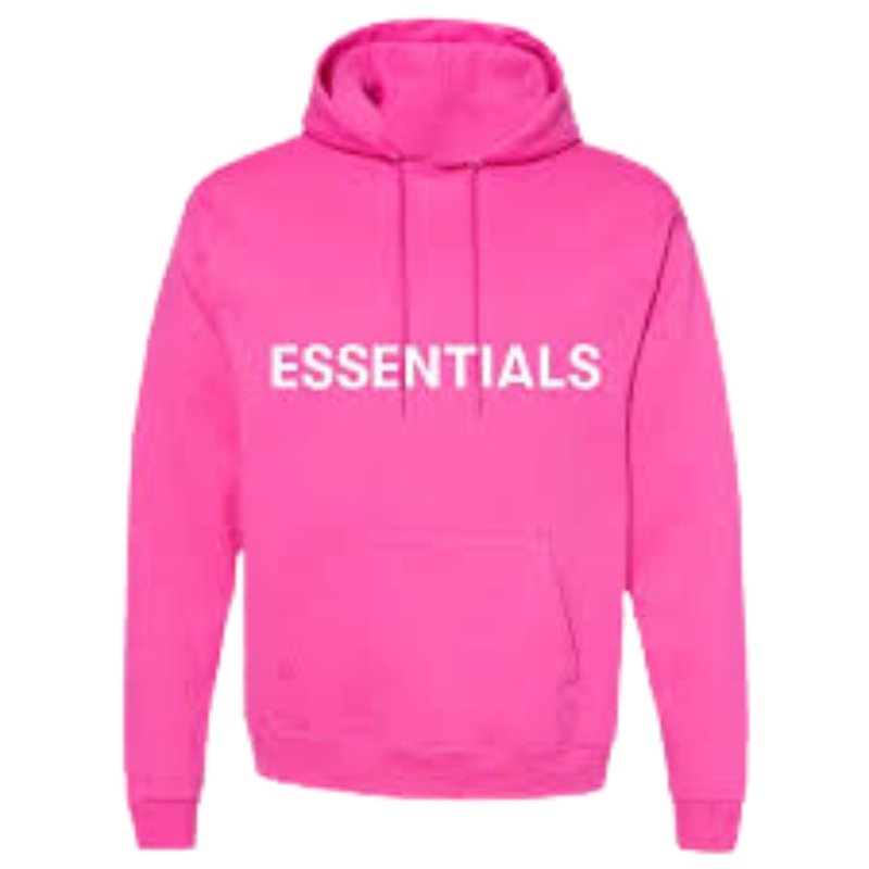 Womens Pink Essentials Pullover Hoodie Womens Pink Essentials Pullover Hoodie in front side