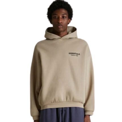 Fear of God ESSENTIALS Desert Sand Fleece Hoodie in front side